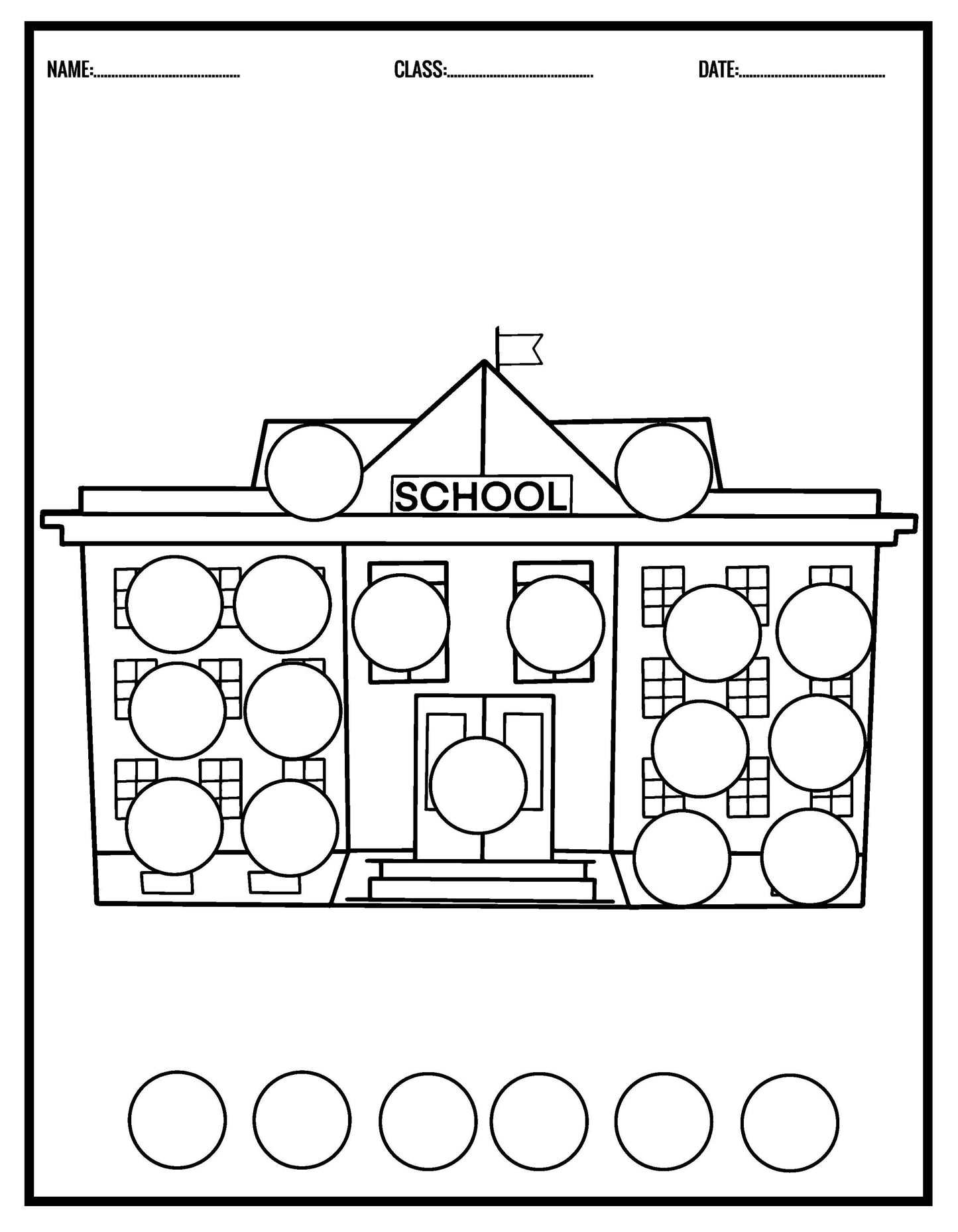 Back to School Dot Marker Activity Book: 10 Pages (Digital Download)