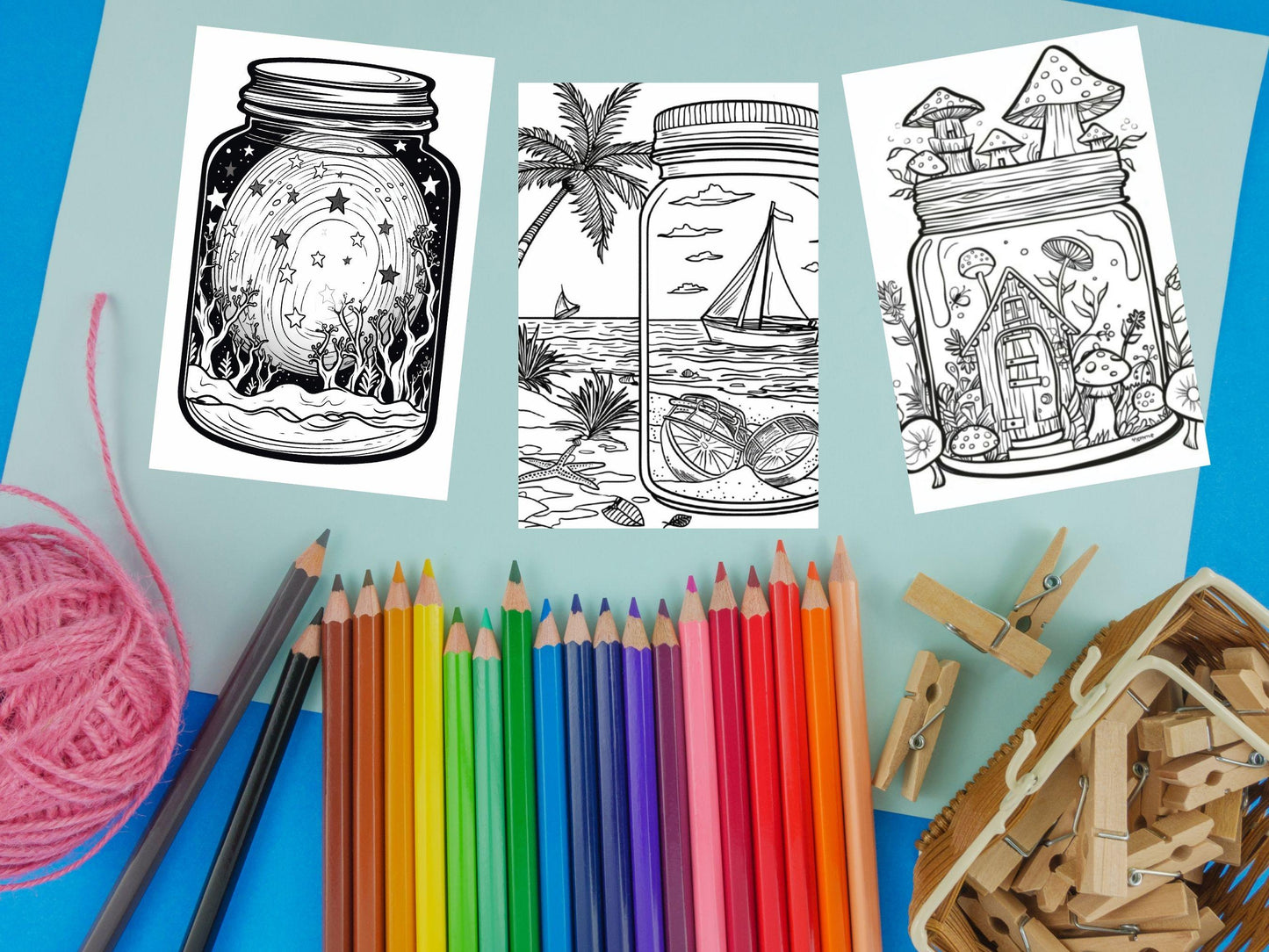 Coloring Book: 90 'In A Jar' Themed Pages (Digital Download)
