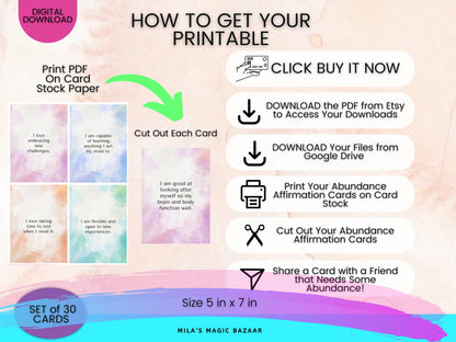 ADHD Affirmation Cards: 30 Daily Mental Health Tools (Digital Download)