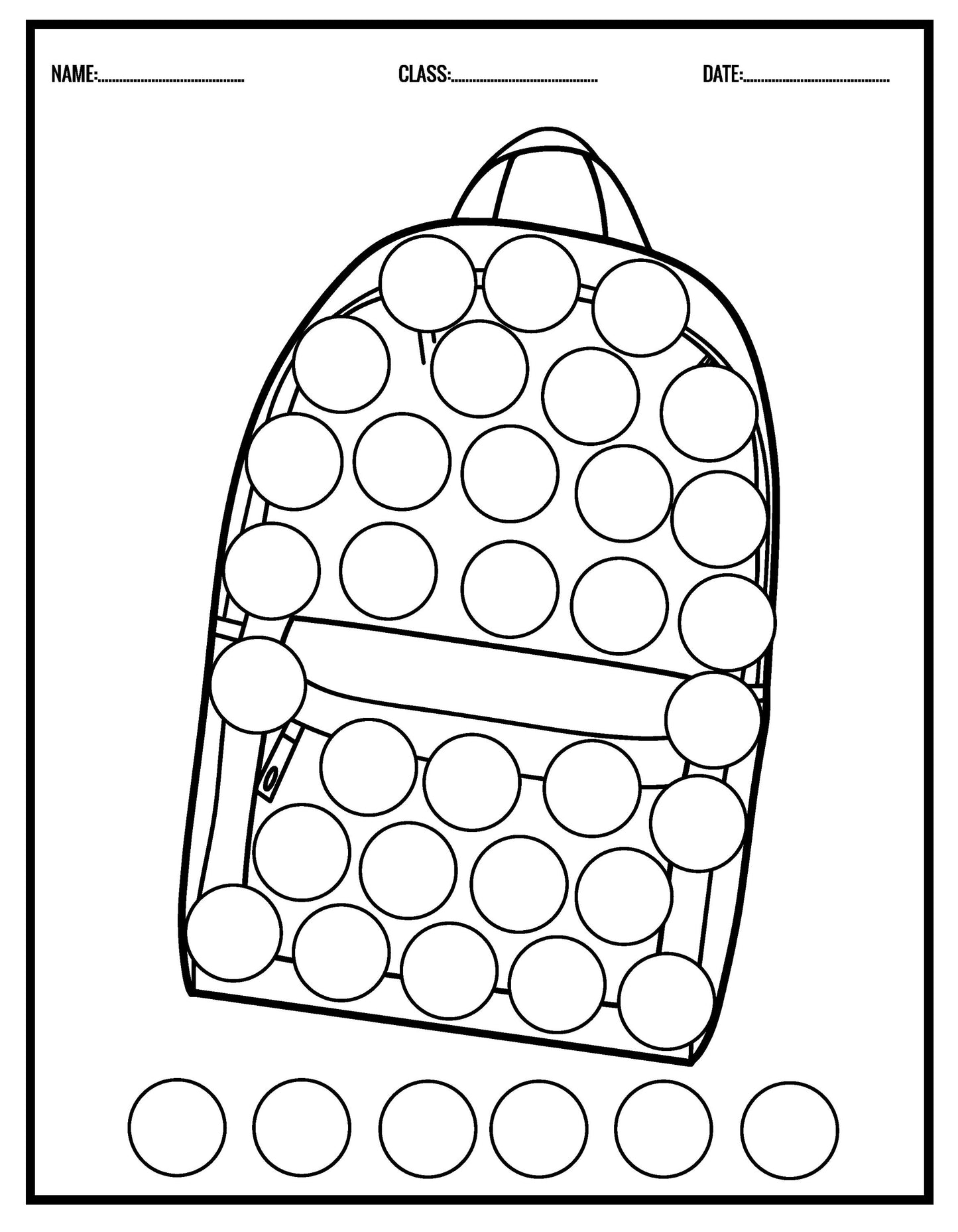 Back to School Dot Marker Activity Book: 10 Pages (Digital Download)