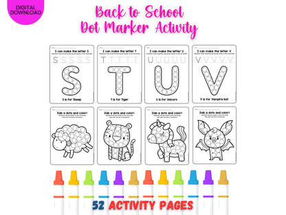 Alphabet Animals Dot Marker Activity Book: Pre-K Learning (Digital Download)