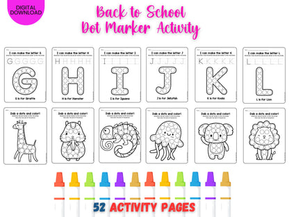 Alphabet Animals Dot Marker Activity Book: Pre-K Learning (Digital Download)