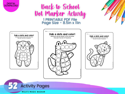 Alphabet Animals Dot Marker Activity Book: Pre-K Learning (Digital Download)