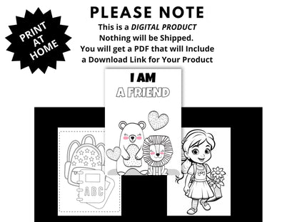 Back to School Coloring Book: 30 Fun Activity Pages (Digital Download)