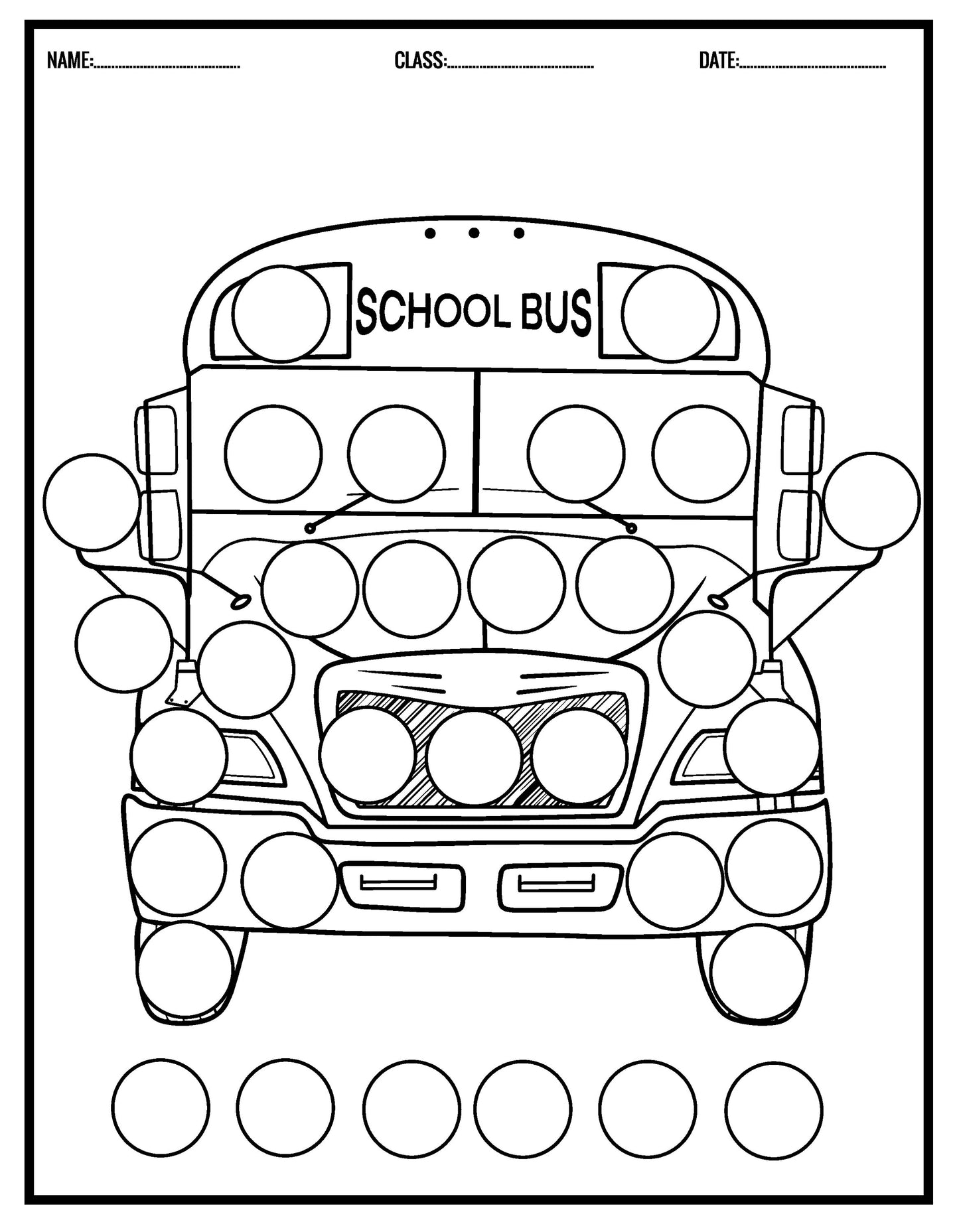 Back to School Dot Marker Activity Book: 10 Pages (Digital Download)