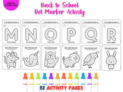 Alphabet Animals Dot Marker Activity Book: Pre-K Learning (Digital Download)