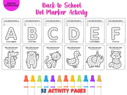 Alphabet Animals Dot Marker Activity Book: Pre-K Learning (Digital Download)