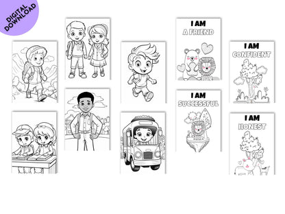 Back to School Coloring Book: 30 Fun Activity Pages (Digital Download)
