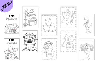 Back to School Coloring Book: 30 Fun Activity Pages (Digital Download)