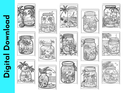 Coloring Book: 90 'In A Jar' Themed Pages (Digital Download)