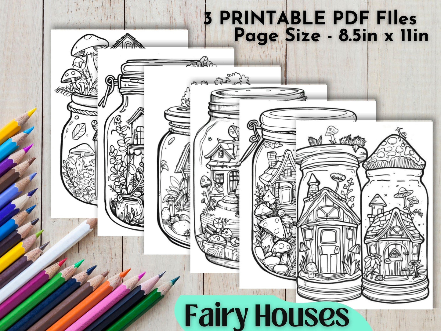 Coloring Book: 90 'In A Jar' Themed Pages (Digital Download)