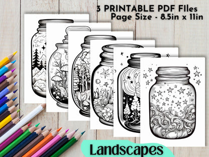 Coloring Book: 90 'In A Jar' Themed Pages (Digital Download)