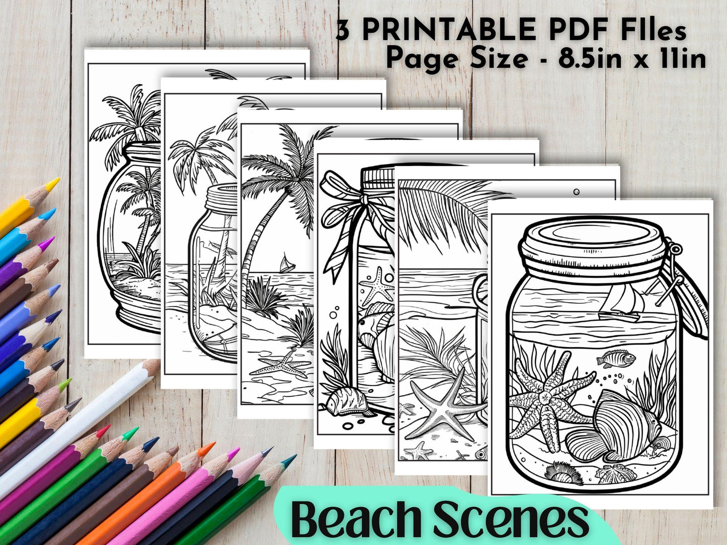 Coloring Book: 90 'In A Jar' Themed Pages (Digital Download)
