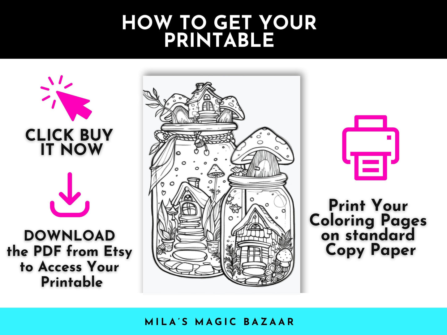 Coloring Book: 90 'In A Jar' Themed Pages (Digital Download)