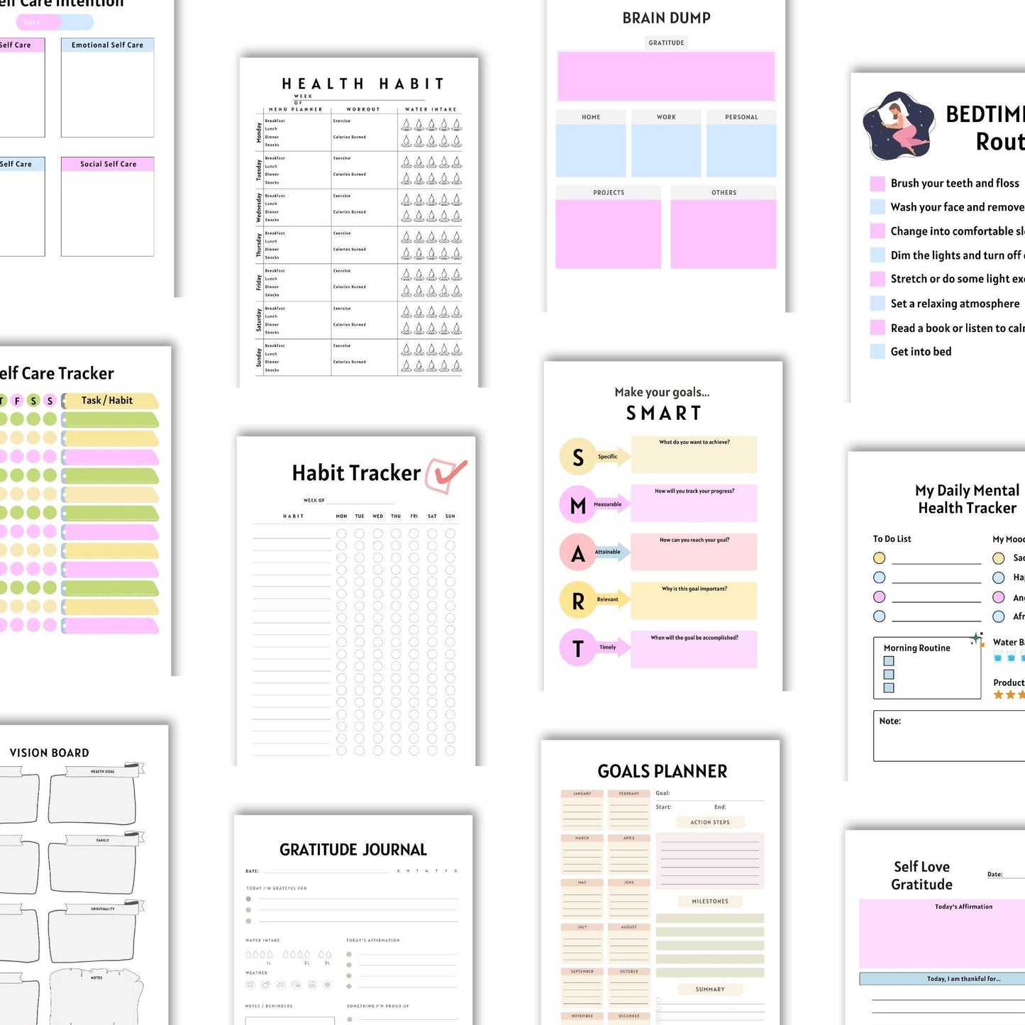 2025 Self-Care Planner: Mental Health & Daily Routine (Digital Download)