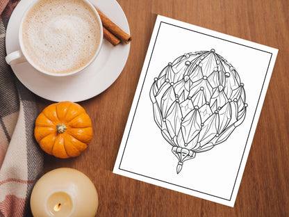 Crystal Ball Coloring Pages: 30 Printable Art Therapy Sheets (Digital Download)
