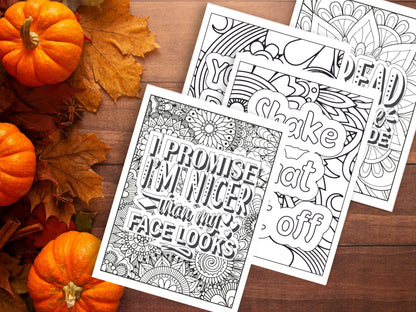 Sarcastic Woman Coloring Book: 30 Printable Self-Help Pages (Digital Download)
