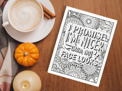 Sarcastic Woman Coloring Book: 30 Printable Self-Help Pages (Digital Download)
