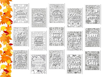 Sarcastic Woman Coloring Book: 30 Printable Self-Help Pages (Digital Download)