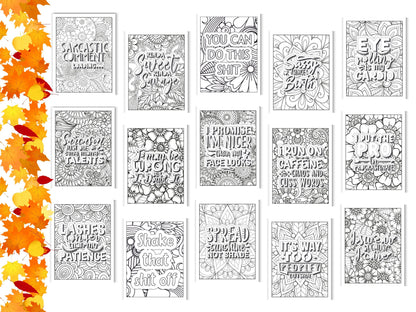 Sarcastic Woman Coloring Book: 30 Printable Self-Help Pages (Digital Download)