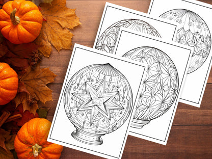 Crystal Ball Coloring Pages: 30 Printable Art Therapy Sheets (Digital Download)