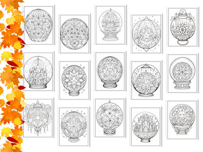 Crystal Ball Coloring Pages: 30 Printable Art Therapy Sheets (Digital Download)